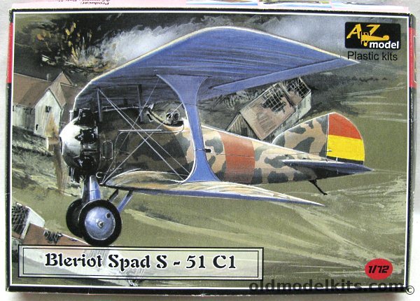 AZ Model 1/72 Bleriot Spad S-51 C1 - Spanish Civil War Republican Air Force / Civil Sports Aircraft 1935, AZ 7213 plastic model kit